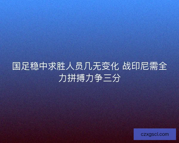 国足稳中求胜人员几无变化 战印尼需全力拼搏力争三分